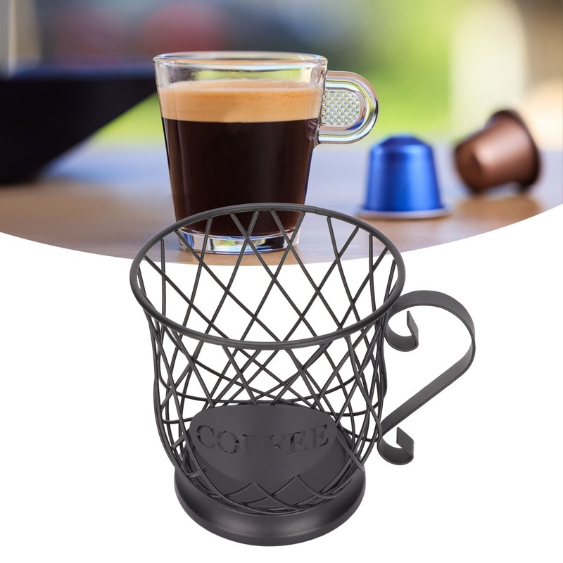 Iron Coffee Pod Holder Organizer Large Capacity Coffee Capsule Storage