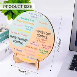 Feelings Wheel Therapy Office Desk Decor - 10.6" Large Double Sided Mental Health Emotions Chart with Stand, Therapist Gifts for Home Office Women Man
