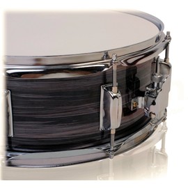 GRIFFIN Snare Drum – 14" x 5.5" (PoplarPro Edition) Wood Shell with Zebra PVC Gloss Finish, Coated Head, 8 Tuning Lugs, Snare Throw Off & Key