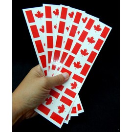 40 Removable Stickers: Canada Flag, Canadian Party Favors, Decals