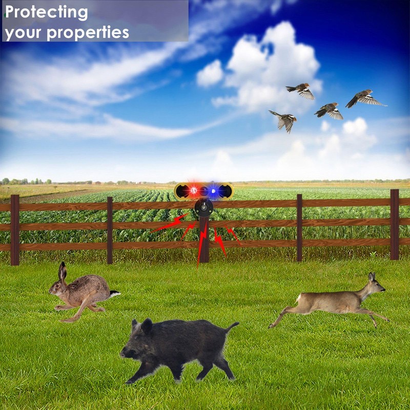 HULPPRE Solar Outdoor Motion Sensor Alarm-13 Sounds Including Dog Barking&Gunshot,2