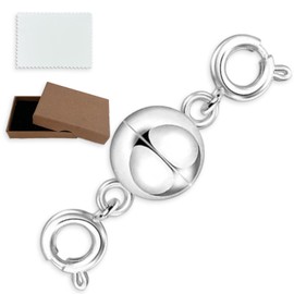 GYHWOFUL Magnetic Clasp Chain, Chain Extension, Sterling, Magnetic Chain Clasp 925 Silver for Bracelets, DIY Jewellery Making Accessories, Necklace, Extension Chain