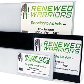 Renewed Warriors HDPE Sheets - 6" x 12", Black 1/8" Thick High Density Plastic Board Recycled HDPE Cutting Board Hard Plastic Sheet