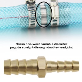 eMagTech 2 Pieces Brass Connector for Hose Reducing Plug Straight 10 mm to 8 mm for Water Gas Oil Boat Air Pipe