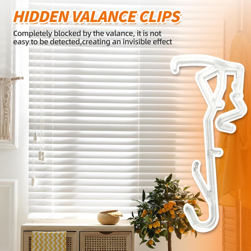 10 Pieces-Horizontal Wood Blind Hidden Valance Clip Replacement for Hunter