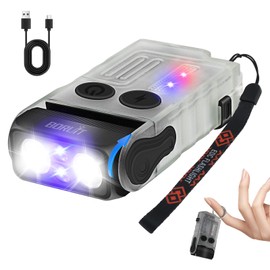 BORUIT V20 Small Powerful EDC Flashlight Bright USB C Rechargeable 365nm UV Keychain Flash Light 180°Head Swivels, Two-Way Clip, Magnet, with Multi-Color COB Light-13 Mode