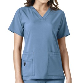 Carhartt Force Cross-Flex Women’s V-Neck Tech Top — Azure Blue, 2X