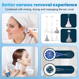 Ear Wax Removal & Ear Dryer, Ear Cleaner, Gentle Ear Wax Removal Tool and Rechargable Massage Ear Dryer for Swimmers, Safe Earwax Removal Kit for Adults & Kids, Home Ear Care Essentials