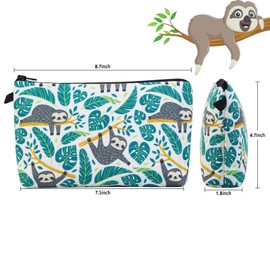 MAGEFY Small Makeup Bag Waterproof Cosmetic Bag Portable Travel Makeup Bags with Zipper Lightweight Makeup Pouch (1 pack, 0172 sloth gifts)