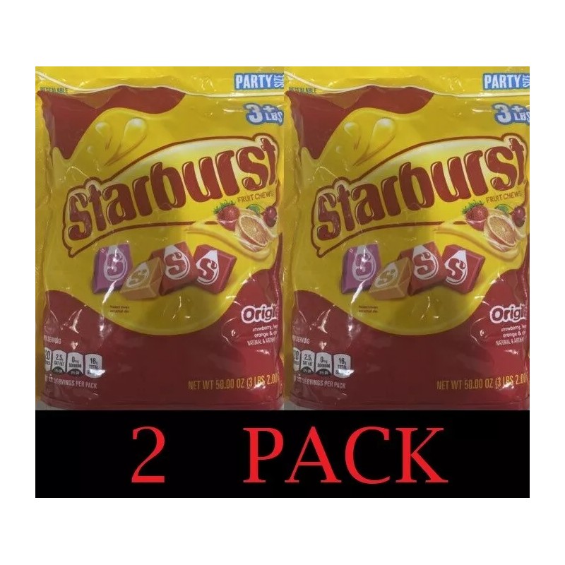Starburst 2x Starburst Fruit Chews Candy Party Size Resealable Bag
