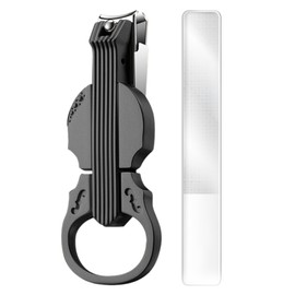 Thick Nail Clippers, Finger Nail Clippers with Magnifier, 2-in-1 Bottle Opener Violin Shape Fingernail Scissors for Kids Seniors Daily Travel Grooming Social Manicure Pedicure