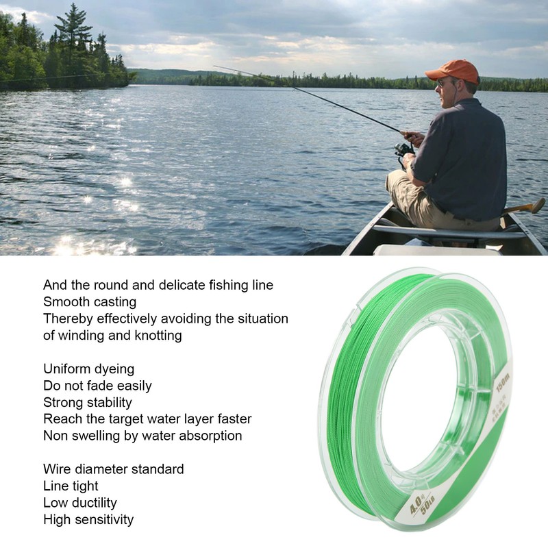 Fishing Line 8 Strands Woven Soft Abrasion Resistant Thin Diameter