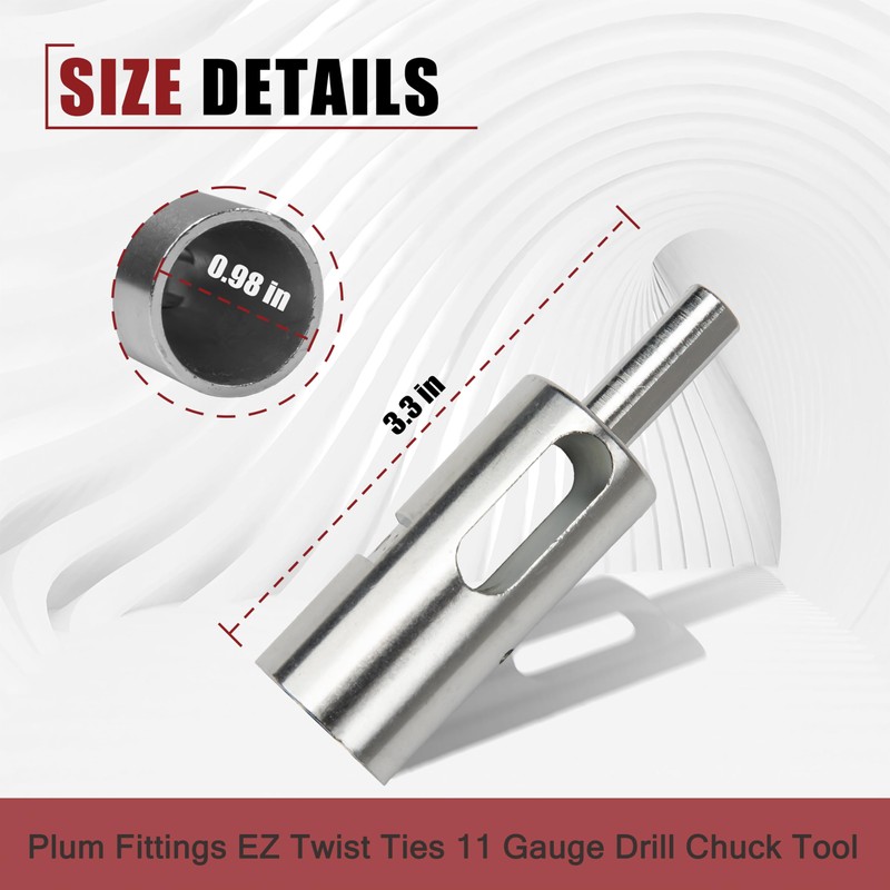 EZ Twist Ties Tool for 11 Gauge Drill Chuck Drill
