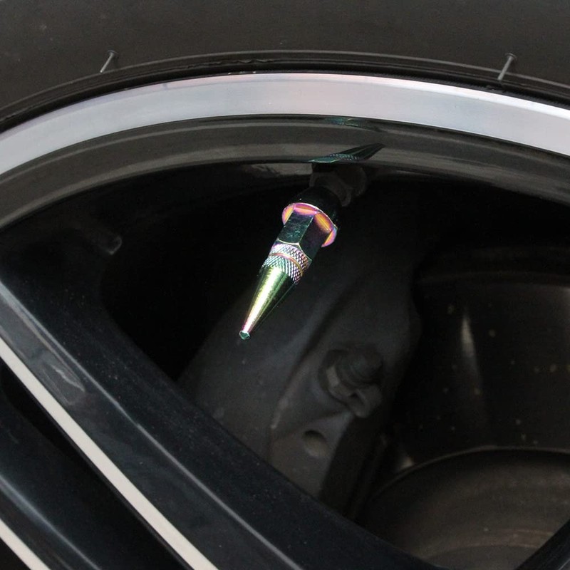 Senzeal 5X Long Spike Valve Caps Aluminum Car Tire Valve