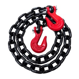 Falcon Cargo 1/2" X 6' Grade 80 Transport Binder Chain - 12,000 LBS WLL - Clevis Grab Hook, Tie-Down, Towing
