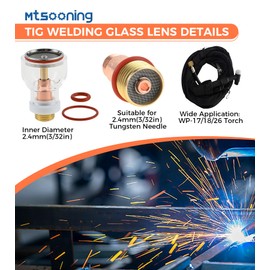 TIG Torch Glass Cup,2.4mm High Heat Welding Torch Glass Cup for WP-17/18/26