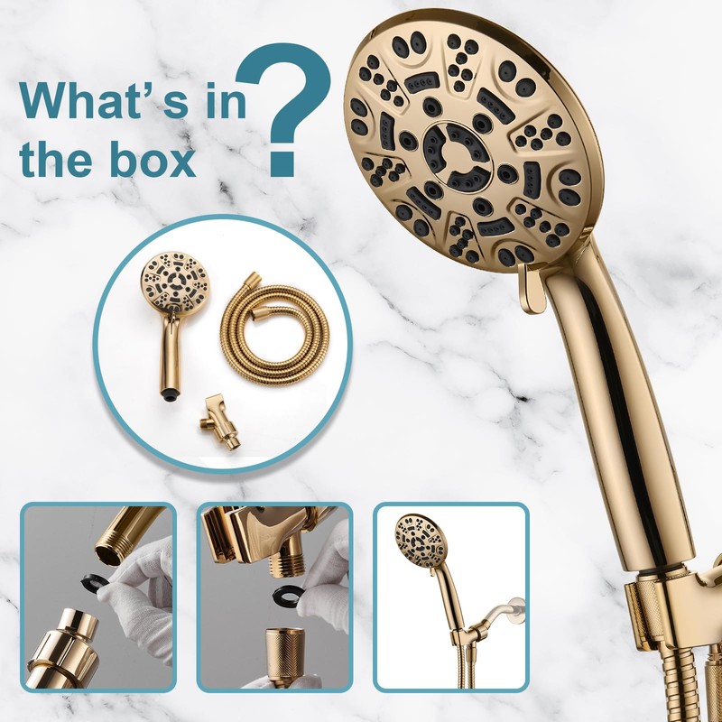 Cobbe 8 Functions Shower Head with handheld, High Pressure Shower