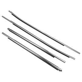 Motoforti Weatherstrip Window Seal, Window Trim Seal Belt, for Toyota FORTUNER 2016-2022, PVC, No.682100K070/681600K070/682300K050/681800K050, Silver Tone, 4pcs