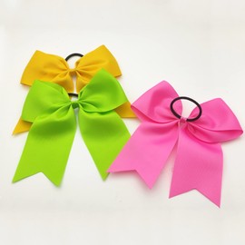 Hipcheer 20pcs 8" Large Pink Cheer Bows for Girls, Hand-made Grosgrain Ribbon Hair Accessories for Teen Girls Softball Cheerleader Sports (Pink)