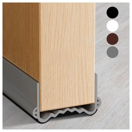 DoubleCare 100 CM Tope de Puerta Burlete, Protección Contra El Viento Por Ambos Lados Burlete Puerta Entrada PVC, Cortable, A Prueba de Insectos, Tira Aislante Acústica, Tira Selladora (Gris)