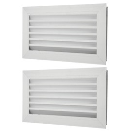 PATIKIL Door Air Vent Cover, 2 Pcs 16" x 8", Aluminum Grille Ventilation Cover Louvered for Cabinet Wardrobe Door, Silver Tone