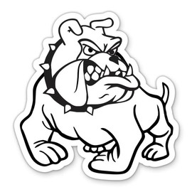 Bulldog Sticker - 5" Laptop Sticker - Waterproof Vinyl for Car, Phone, Water Bottle - Cartoon Bulldog Dog Decal