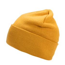 MASADA Women's and Men's Beanie Winter Hat, ochre-yellow