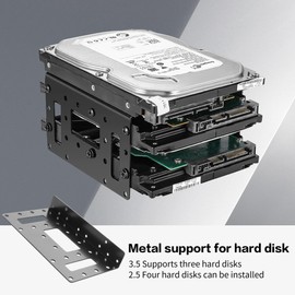 YAODHAOD 2.5" to 3.5" SSD/HDD Mounting Bracket, Up to 4 2.5" SSDs Metal Mounting Bracket, Internal Hard Drive Mounting Bracket for PC/NAS/Server (Pack of 2)