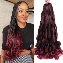 French Curly Braiding Hair 20 Inch 8 Packs Yaki Texture Bouncy Wavy Braiding Hair Pre Stretched French Curl Braiding Hair for Black Women Spanish Curls Braid in Hair Extensions (20 Inch, Tbug)