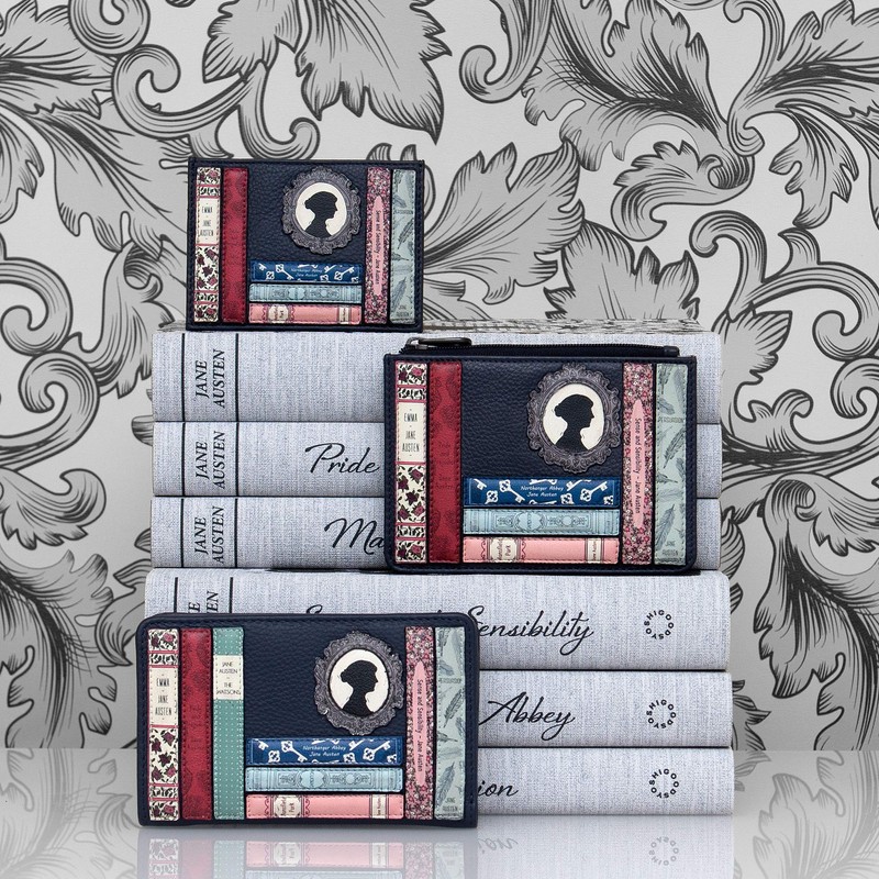 Yoshi Jane Austen Card Holder with RFID Blocking, Genuine Leather,