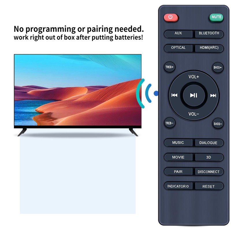 New Replacement Remote Control for Pheanoo Sound Bar Speaker Home