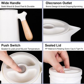 Large Thermal Coffee Carafe Double Walled Thermos Household Glass Liner Coffee Pot Household Insulation Pot Vacuum Carafes