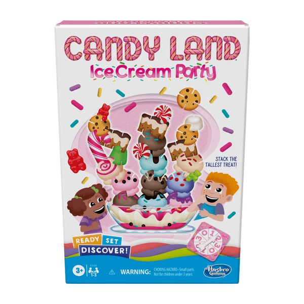 Hasbro Gaming Candy Land Ice Cream Party Preschool Game for 2-4 Players,Games for Preschoolers,Ages 3 and Up
