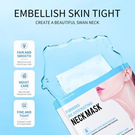 Firming Rejuvenating Neck Mask, Neck Mask For Tightening And Firming, Neck Tightening Mask With Hyaluronic Acid, Sheet Neck Masks For Wrinkles, Moisturizing Mask For Neck Line Romoval, 6PCS