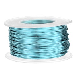 sourcing map 18 Gauge Aluminum Craft Wire 1.0mm 98.5ft Flexible Bendable Anodized Metal Jewelry Sculpting Wire for Jewelry Making Modelling Craft DIY, Sky Blue