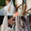 Cliory Cliory White Pearl Bride Veil Pearl Wedding Bridal Veil