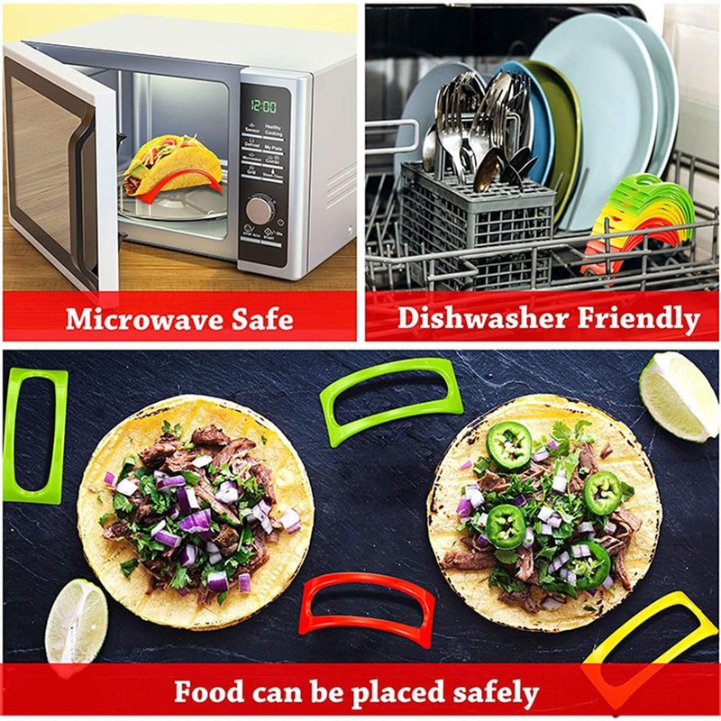3 Packs Taco Holder Stands Plastic Colorful Taco Tray Plate