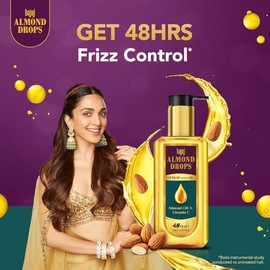  Ba.jaj Almond Drops Hair Serum 100 ml, Contains Almond Oil and Vitamin E Hair Serum For Dry Frizzy Hair, Nourishing Hair Serum