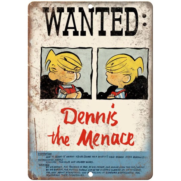 Dennis The Menace Hank Ketcham Vintage Comic 10'" x 7"