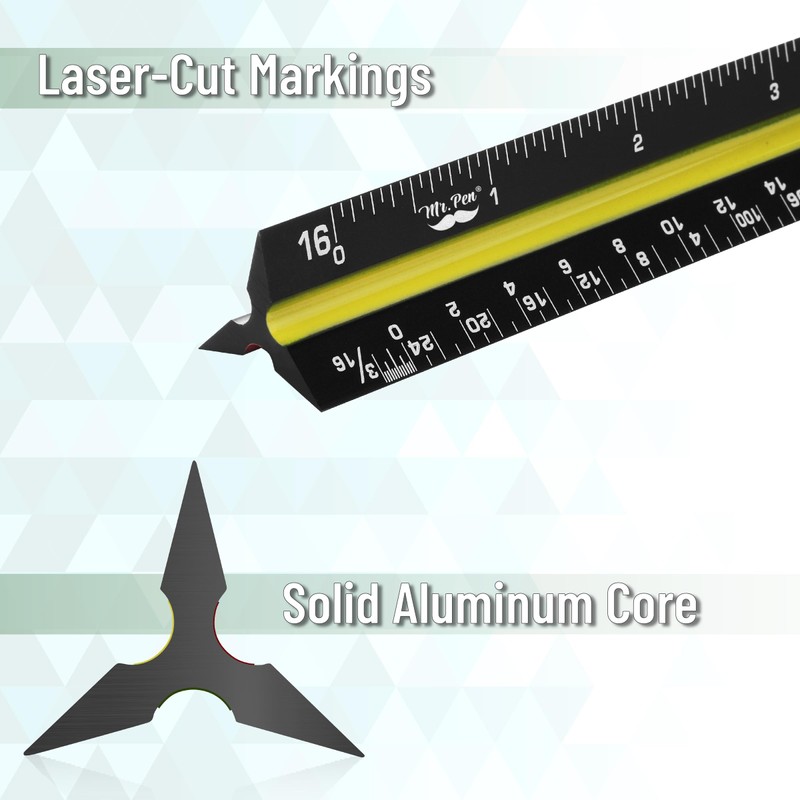 Mr. Pen Architectural 12 Inch Engineer & Drafting Ruler Set