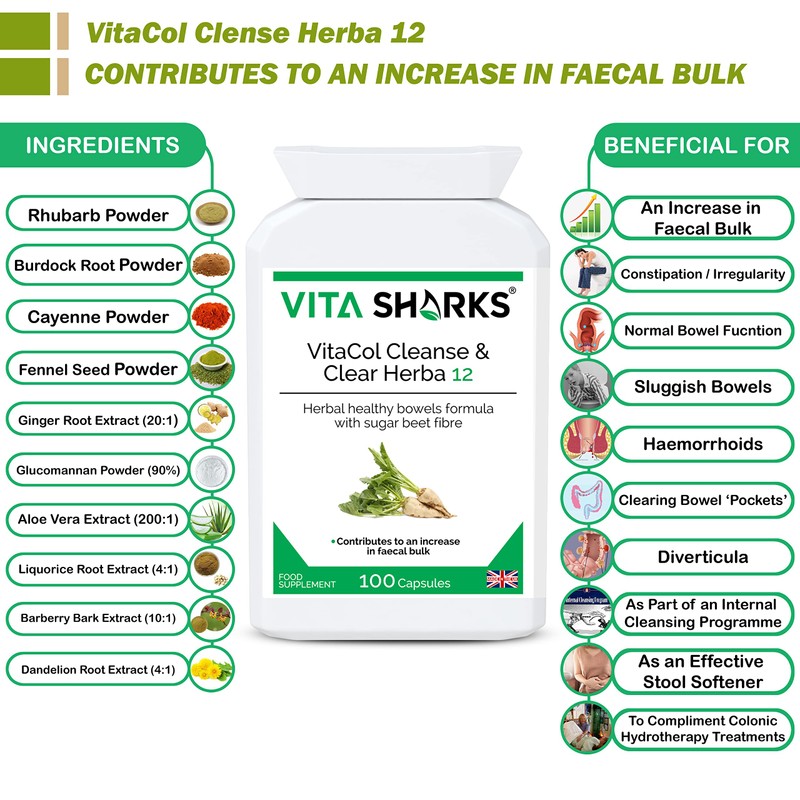 VitaCol Cleanse & Clear Herba 12 - Fibre Enriched Vegetarian