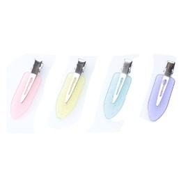 Sowaka 4 Pcs No Bend Hair Clips Multi Color Plastic Metal No Crease Hair Clips for Women Girls Makeup Exercise Sleeping Hair Styling Application (Clear)
