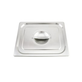 QWORK Solid Steam Table Pan Cover, 4 Pack Stainless Steel Pan Lid with Handle, for 1/2 Size Steam Pans