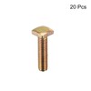 uxcell Square Head Bolt, 20pcs M6x25mm Fully Thread Carbon Steel