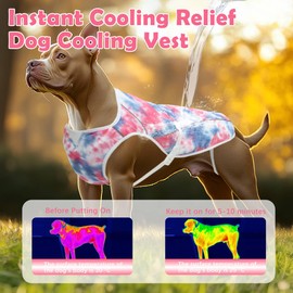 UNIPUP Dog Cooling Vest – Harness Cooler Jacket for Large Dogs, Reflective Strips & UV Protection for Beach, Hiking, Camping – Adjustable Fit Pet Cooling Shirt U-DCVF01XXL