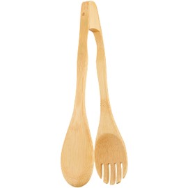Alphax 907541 Bamboo Tongs, 8.3 x 1.8 inches (21 x 4.5 cm), Carbonized Bamboo Salad Server