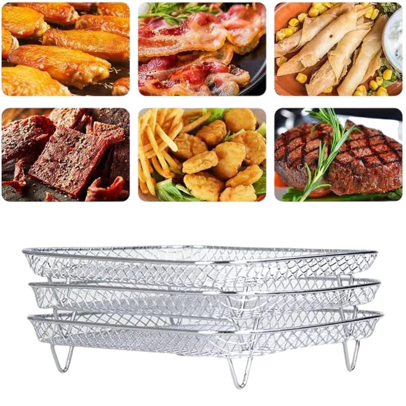 BTOSEP Air Fryer Rack Compatible Foodi 8L Stainless Steel Stackable