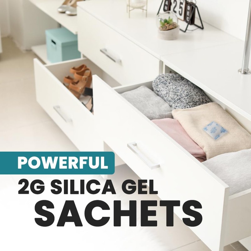 2g Silica Gel Sachets | 60 Desiccant Bags | Helps
