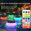 Pool Chlorine Floater with Solar Colorful Lights, Floating Dispenser Fits