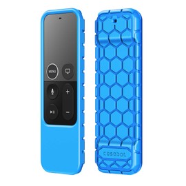 Fintie Protective Case for Apple TV 4K/ HD Siri Remote (1st Gen) - Honey Comb Lightweight Anti Slip Shockproof Silicone Cover for Apple TV 4K 5th 4th Gen Siri Remote Controller, Blue